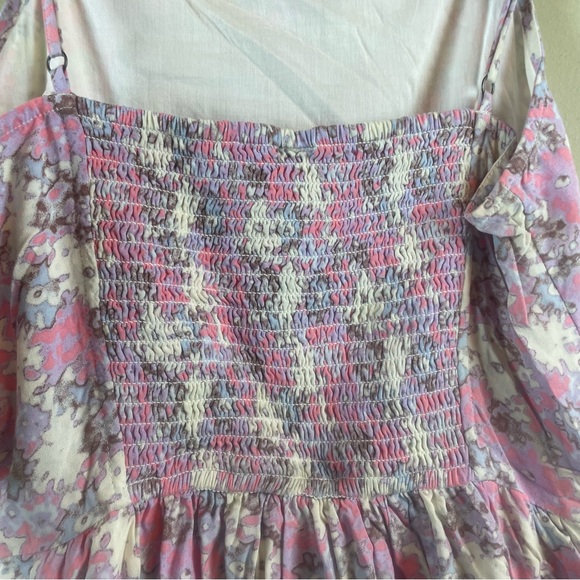 NWT ABOUND Floral Pink and Purple Lined Smocked Back Slip Dress Size Medium - Picture 11 of 15